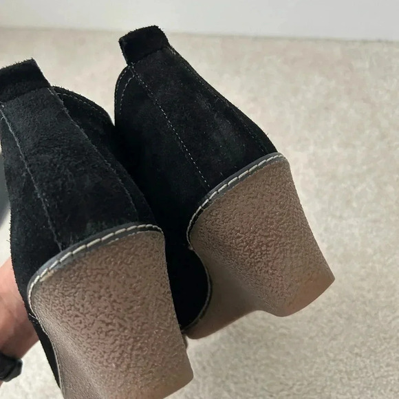 The FLEXX Black Suede Ankle Booties Womens Wedges Lace Up Shoes Ladies - Picture 5 of 8